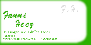 fanni hecz business card